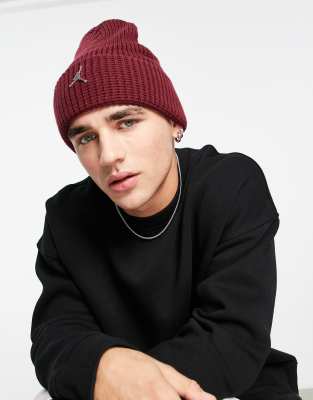Jordan utility beanie with metal logo in cherry red/silver - ASOS Price Checker