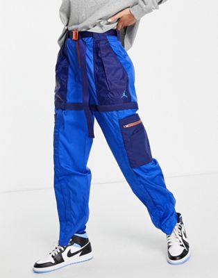 Jordan utility pant in royal blue and orange