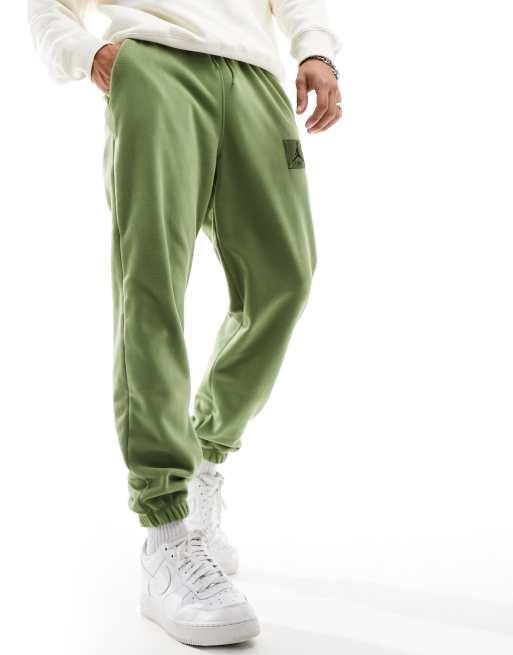 Jordan winterized fleece jogger in olive green