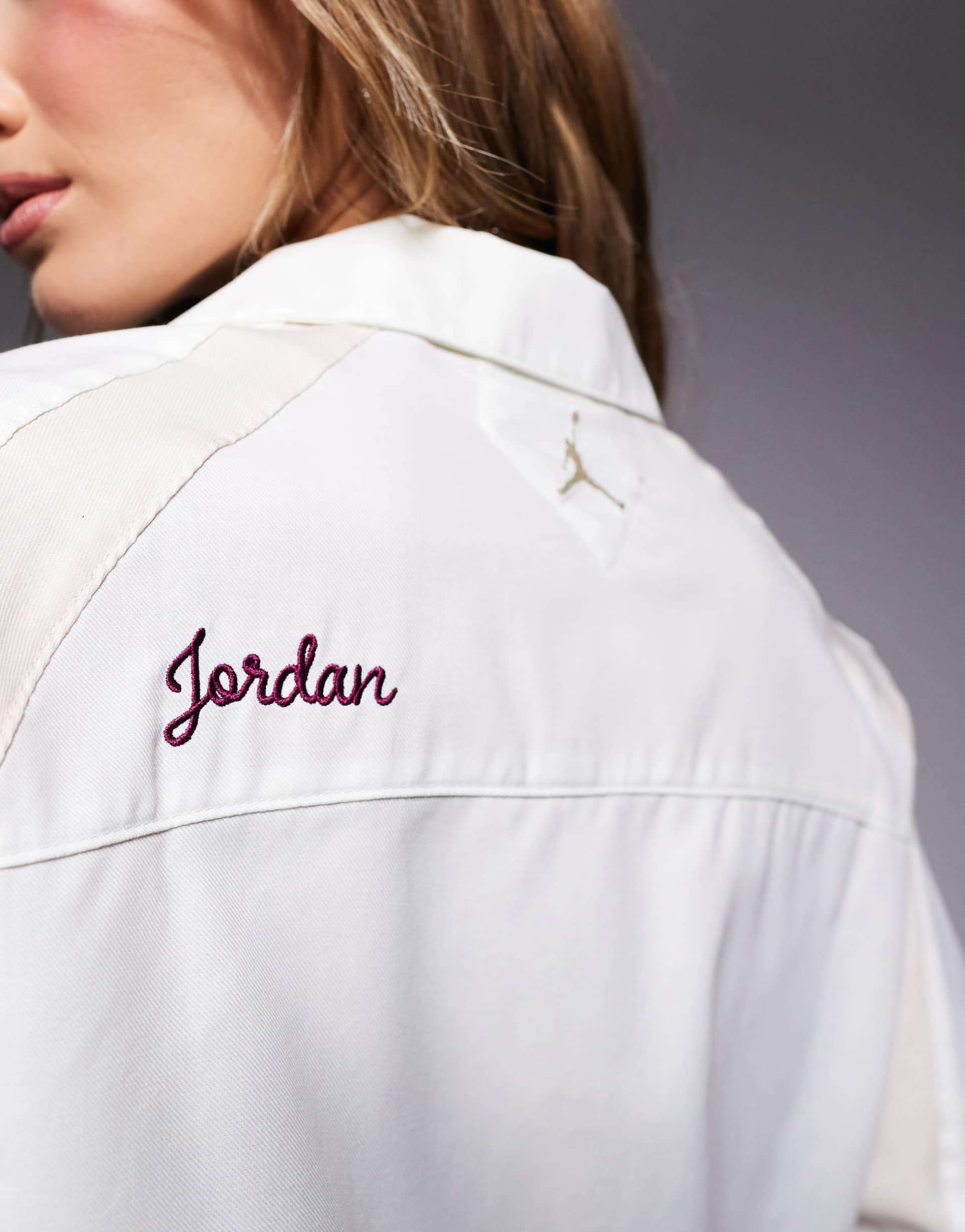 jordan woven shirt in stone