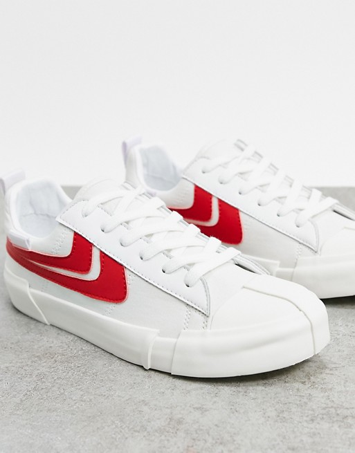 Joshua Sanders low top trainer in white and red