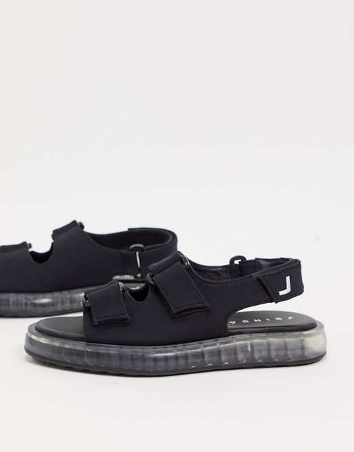 Joshua Sanders sandal with transparent sole in black