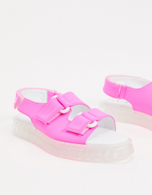 Joshua Sanders sandal with transparent sole in pink