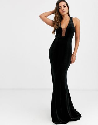 Jovani - Diepuitgesneden jurk met fishtail-Zwart
