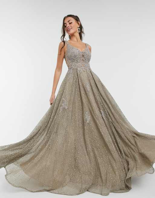 Jovani taupe outlet dress