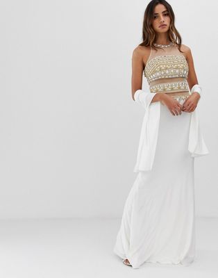 Jovani - Lange jurk met versiering-Wit