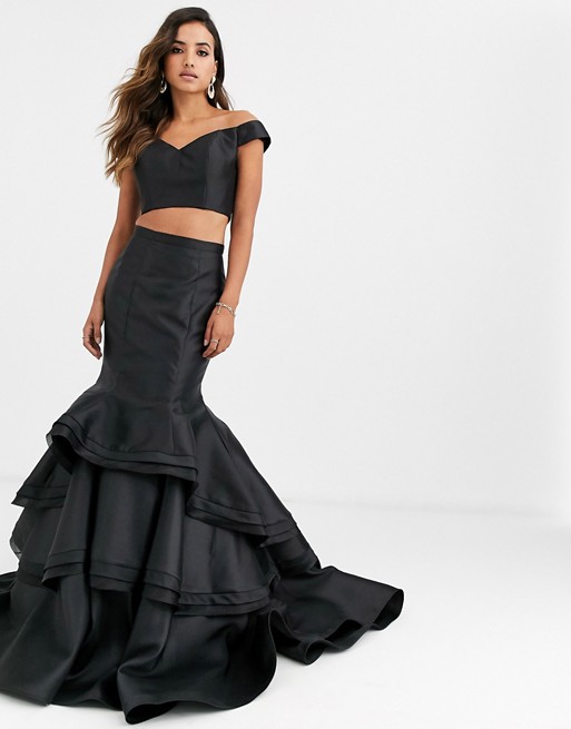 Jovani two pieces with ruffle skirt