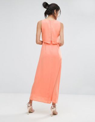 maxi dress with overlay top