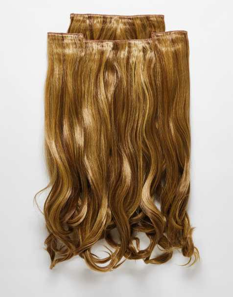 Juego de 5 extensiones de pelo muy densas con sujeción de clip estilo ondulado secado con secador de 22 pulgadas de LullaBellz - view 1