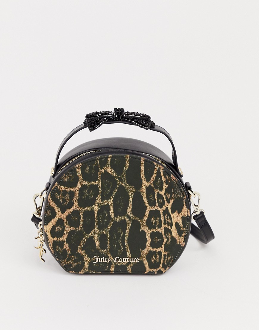 Juicy Black Label burnett circle bow bag in leopard print-Multi