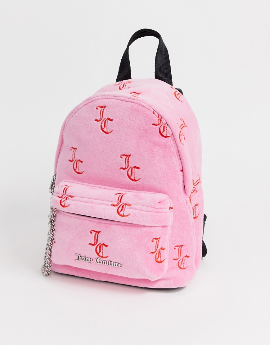 Juicy Black Label delta mini backpack in pink velvet