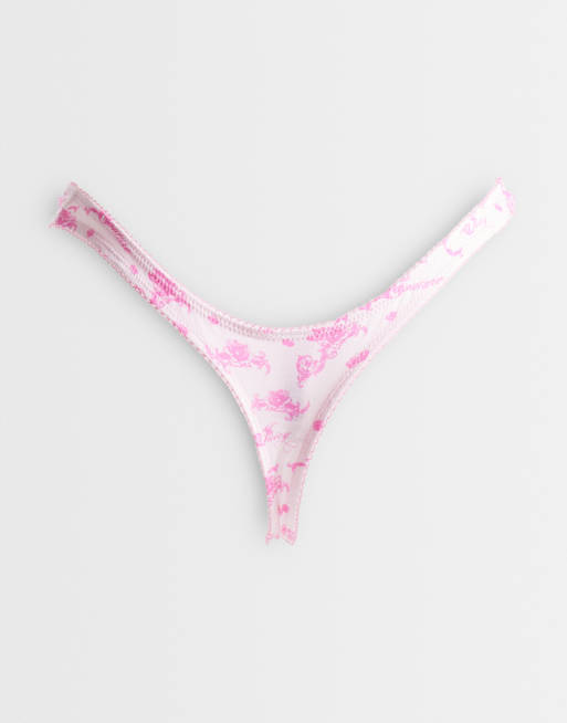 Juicy Couture 3 pack logo printed thongs in multi, 3 of 3
