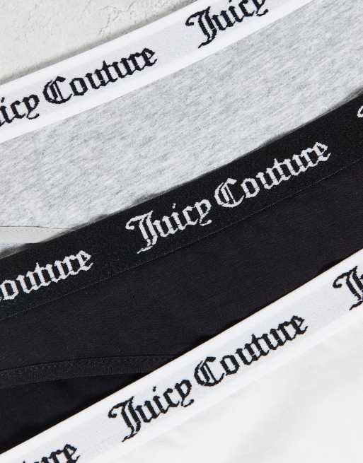 Juicy Couture 3 pack logo waist band brief in black, 3 of 3