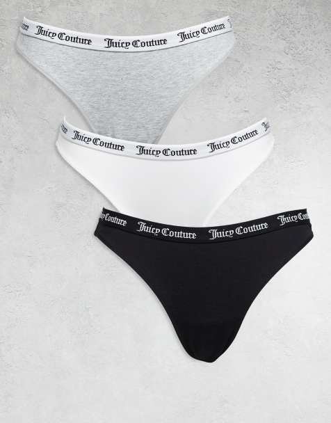 Juicy Couture 3 pack of logo waist band briefs in black - view 1