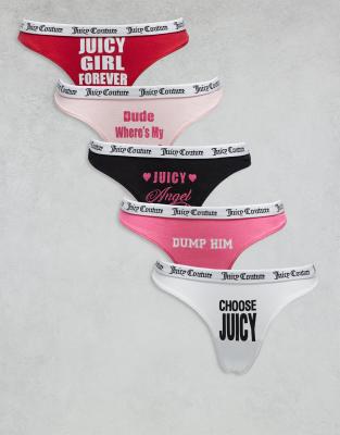 Juicy Couture – 5er-Pack Tangas in verschiedenen Farben - view 1