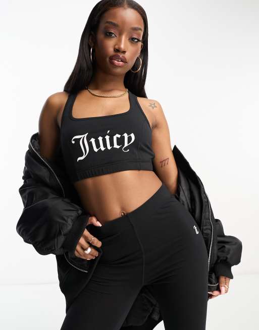 Juicy Couture - Active - Sport bh in zwart, deel van co-ord set, 4 van 4