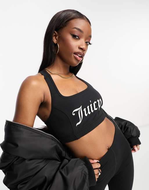 Juicy Couture active sports bra in black (part of a set)