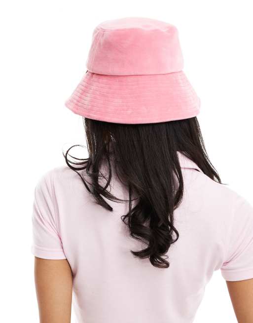 Juicy Couture – Anglerhut aus Velours in Limonadenrosa mit Strassbesatz, 3 von 4