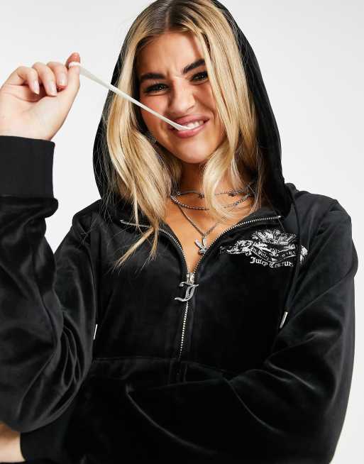Juicy Couture – Jubiläumskollektion – Velours-Trainingsanzug in Schwarz, 2 von 3