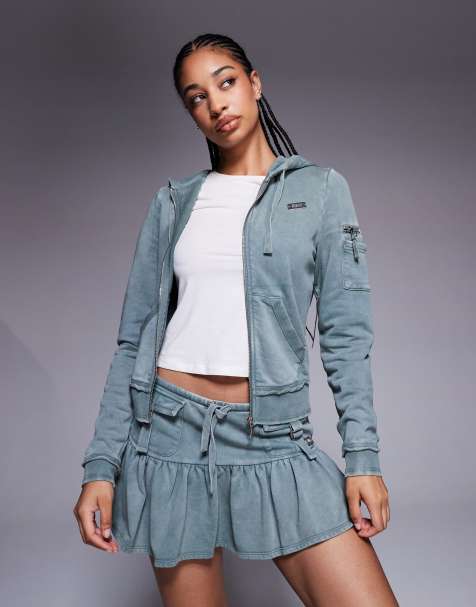 Juicy Couture Badwater zip up hoodie in sage green - view 1