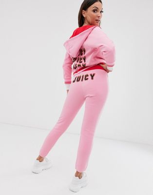 Juicy Couture - Black Label - Joggingbroek met hoge taille en vlamlogo-Roze