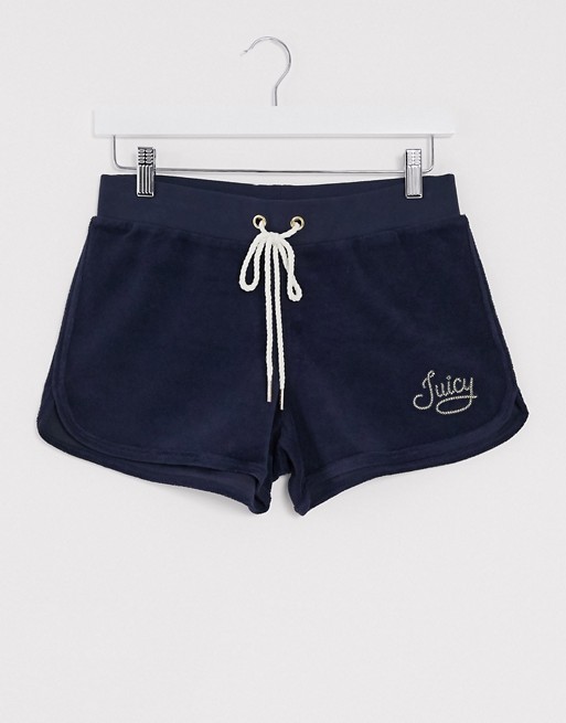 Juicy Couture Black Label Juicy Rope Microterry Short in navy
