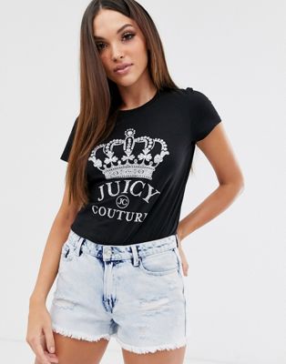 Juicy Couture - Black Label - T-shirt met kroonlogo-Zwart