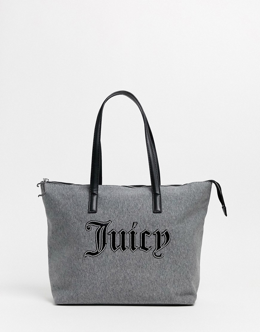 Juicy Couture - Borsa shopping grigio mélange con logo