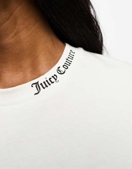 Juicy Couture - Boyfriend T-shirt met logo in wit, 3 van 4