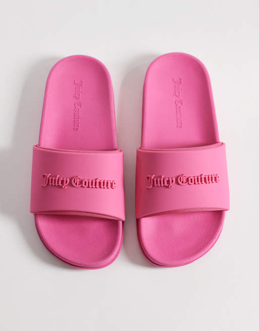 Juicy Couture – Breanna – Slider in Hot Pink mit Logo-Prägung, 3 von 4