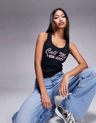 Juicy Couture Juicy Couture Call Me vest top in black