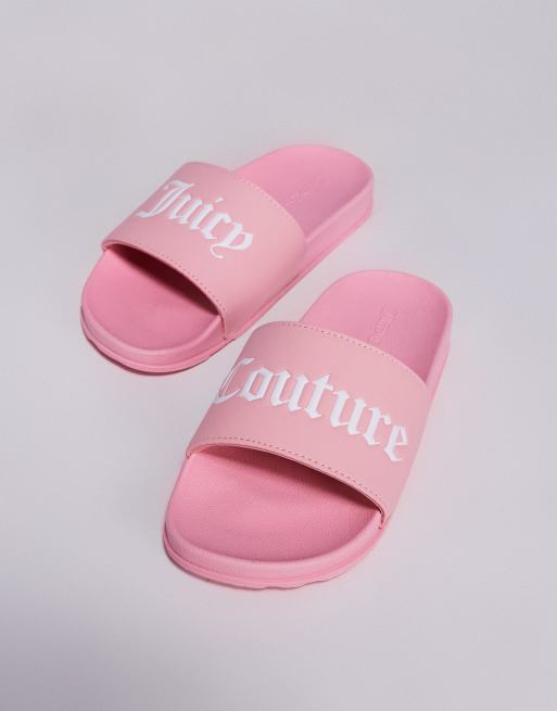Juicy Couture – Carmen – Różowe, poliuretanowe klapki w stylu uczelnianym, 4 z 4