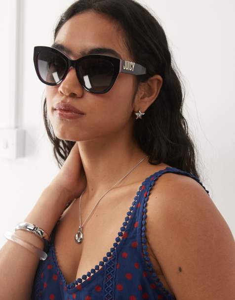 Juicy Couture – Cat-Eye-Sonnenbrille in Schwarz und Fuchsia - view 1