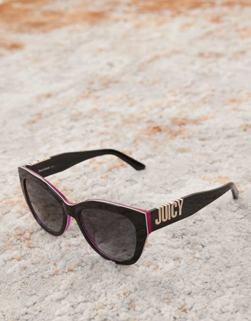 Juicy Couture cat eye sunglasses in  black/ fuchsia , 2 of 3