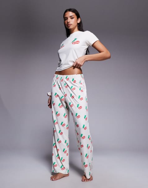 Juicy Couture cherry pjyama set in cream - view 1