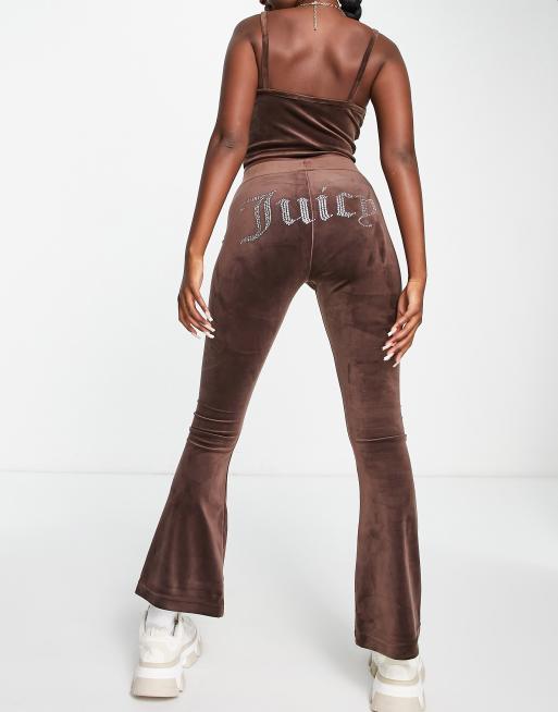 Juicy Couture classic flared joggers, cami and hoodie set in brown