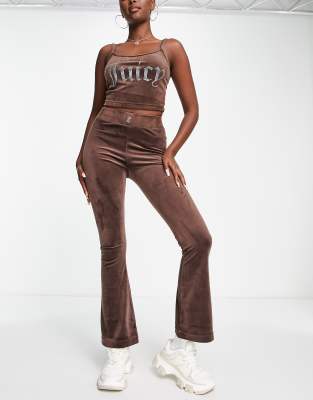 Juicy Couture classic flared trackies in brown (part of a set) 