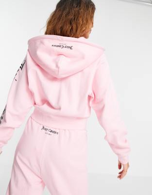 pink juicy cropped hoodie