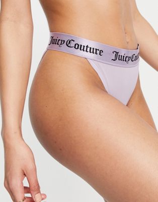 Juicy Couture co-ord mesh brief with logo tape in lilac