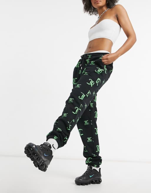 Juicy Couture co-ord monogram unisex hoodie and trackies set in black, 3 of 3