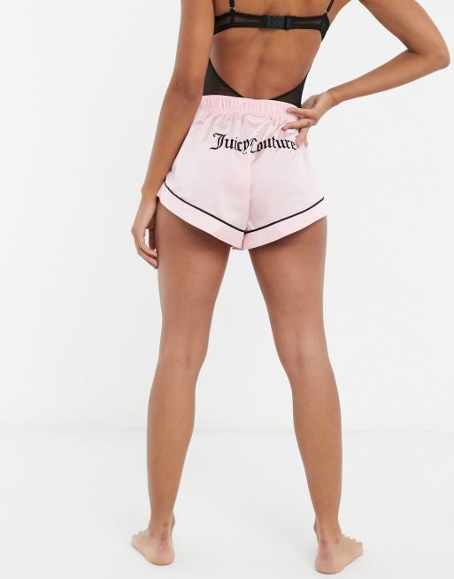 Juicy Couture X ASOS co-ord satin pyjama short in pink