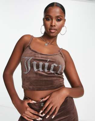Juicy Couture Juicy Couture co-ord strappy cami top in brown