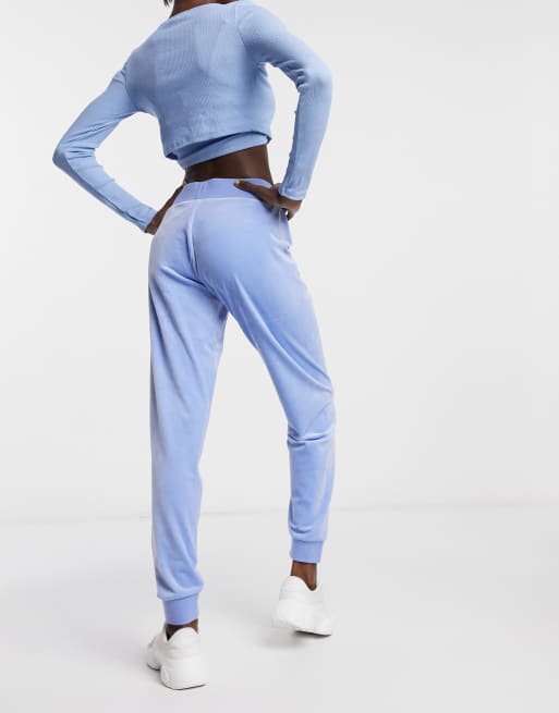 Juicy Couture co-ord super soft velour joggers in blue