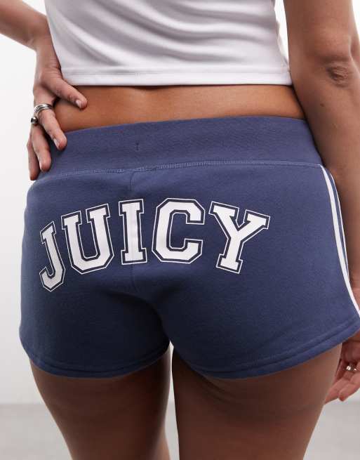 Juicy Couture co-ord ultra fleece logo bootie shorts in navy, 5 of 5
