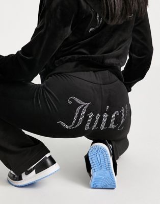 Juicy Couture co-ord velour joggers in black