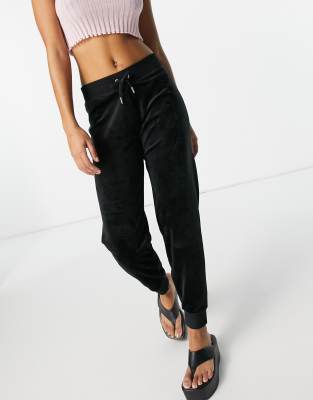 velour black joggers