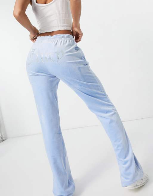 Juicy Couture co-ord velour track pants in ice blue