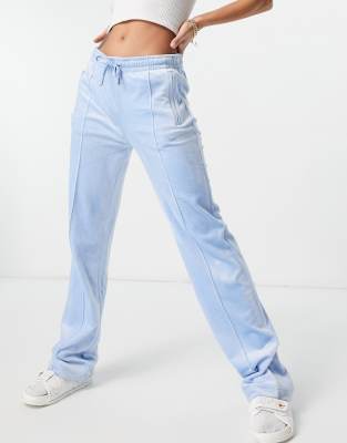 Juicy Couture co-ord velour track pants in ice blue