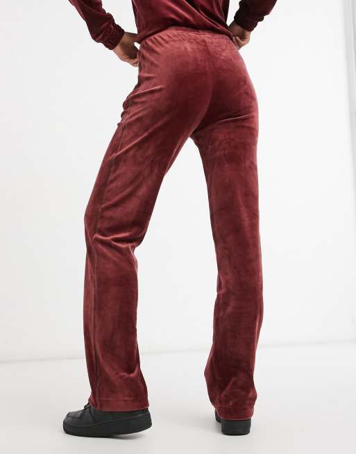 Velvet hot sale jogging bottoms