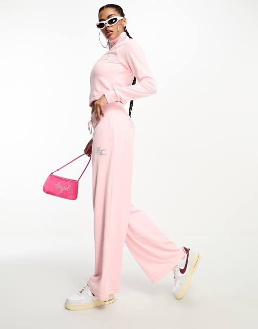 Juicy Couture co-ord velour tracksuit bottoms with diamante logo in pink